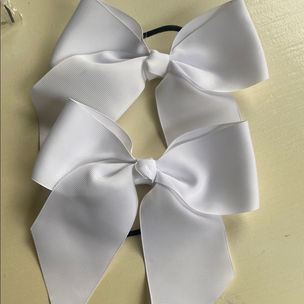 Pair of new white horseshow bows
